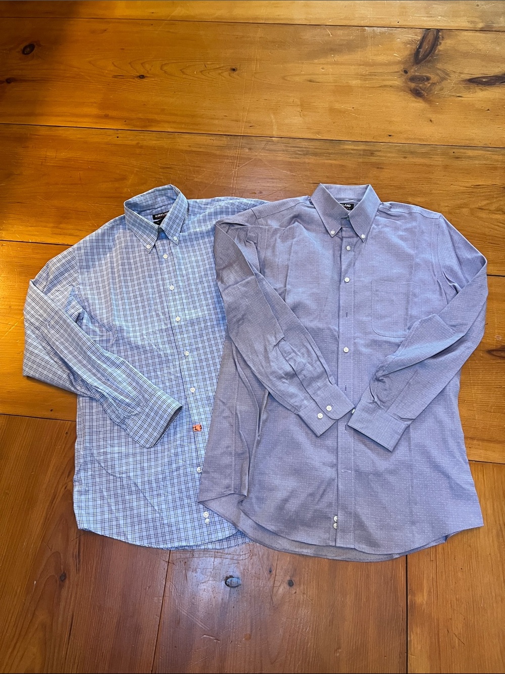 Set of two men’s Kirkland dress shirts - size 15 1/2 - 34/35